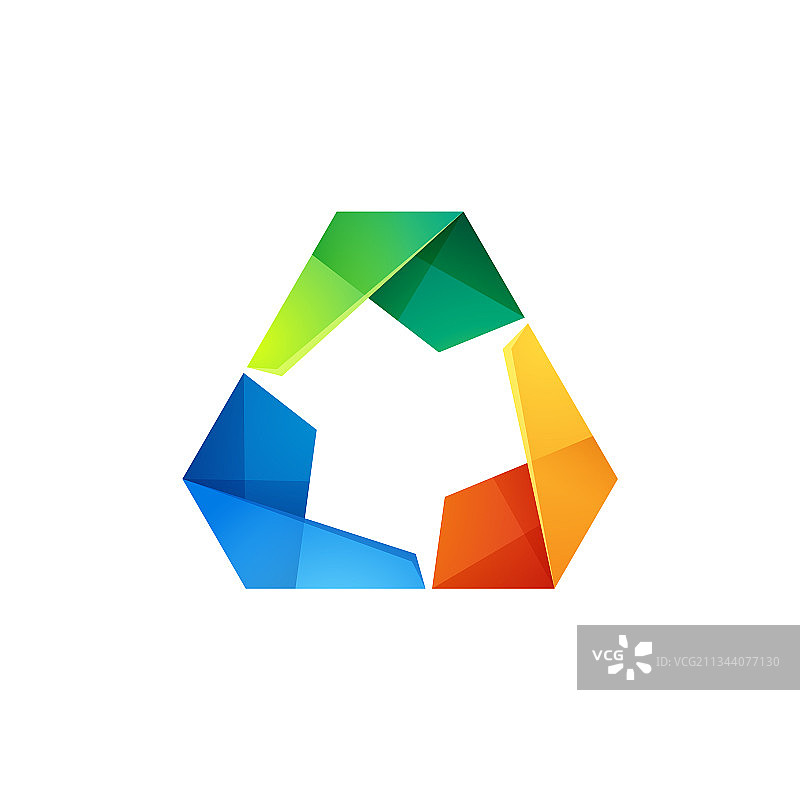 抽象三角形三维环绕标志图片素材