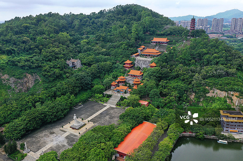 广东省广州市南沙区南沙天后宫航拍图片素材