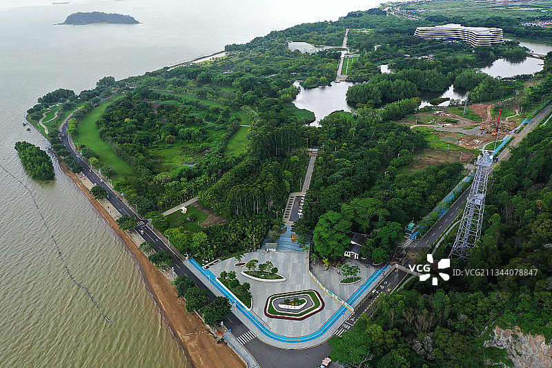 广东省广州市南沙区南沙天后宫航拍图片素材