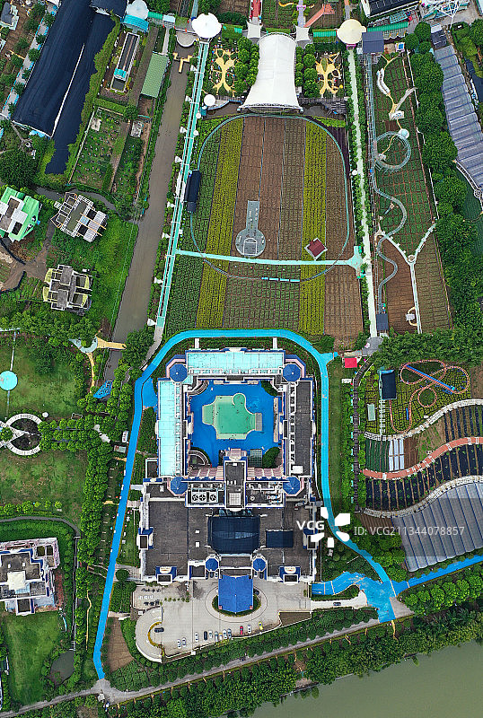 广东省广州市南沙区万顷沙镇百万葵园航拍图片素材