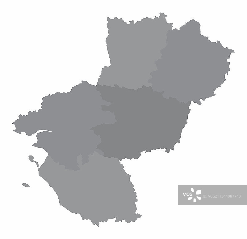 卢瓦尔河地区行政地图图片素材