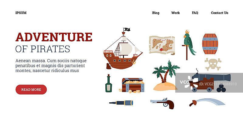 海盗探险网站banner模板图片素材