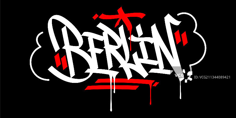 柏林抽象嘻哈手写字体图片素材