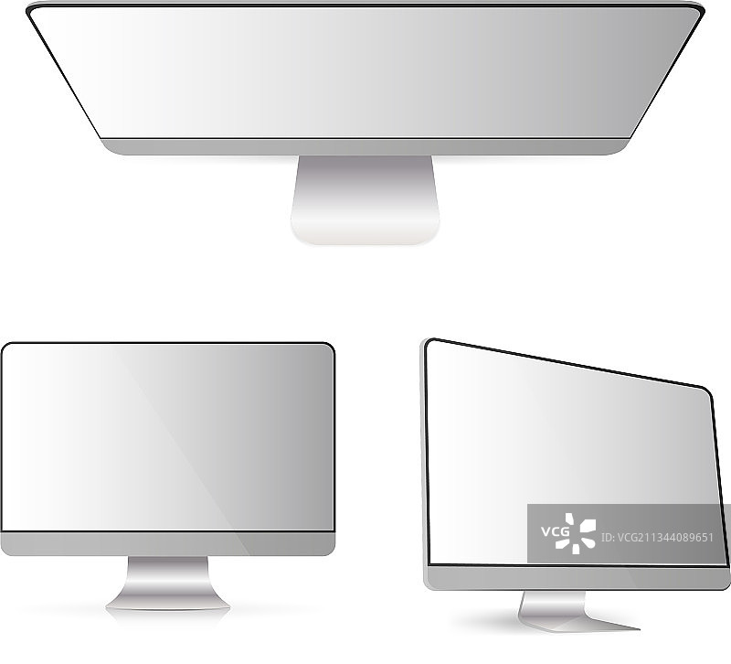 白色背景上的现代显示器图片素材