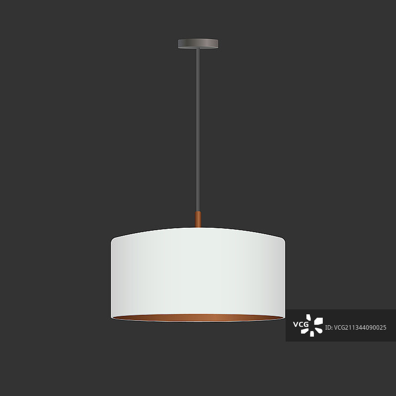 灰色背景上的现代白色台灯图片素材