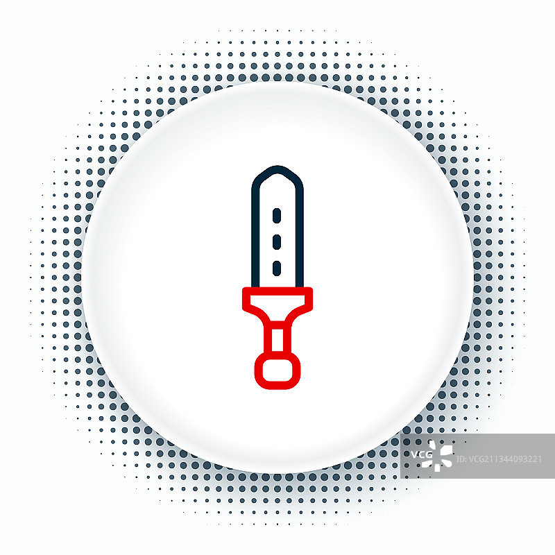 白色背景上的线性中世纪剑图标图片素材