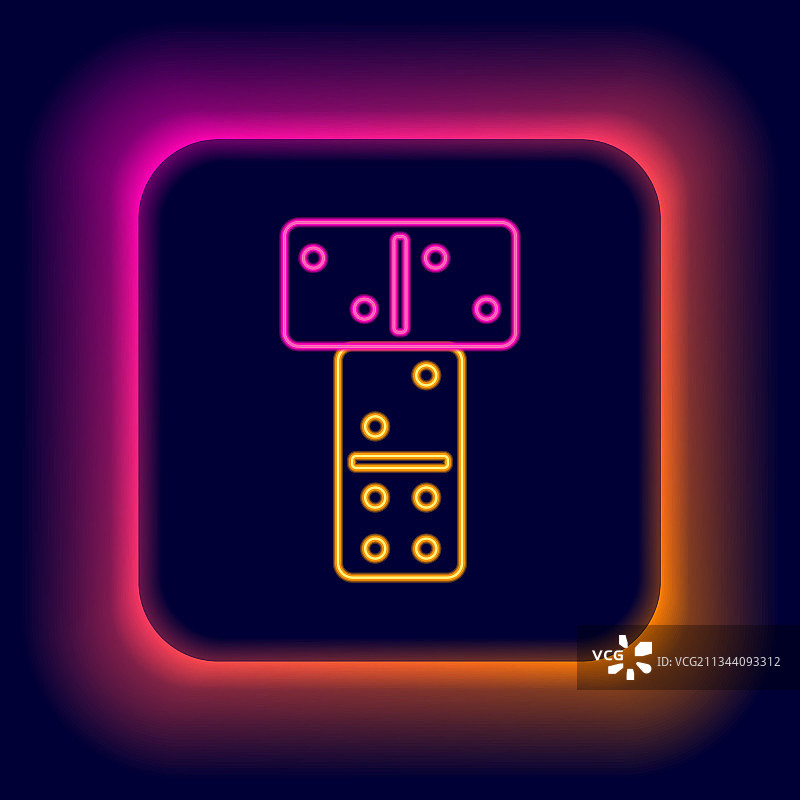 发光霓虹灯多米诺骨牌图标图片素材
