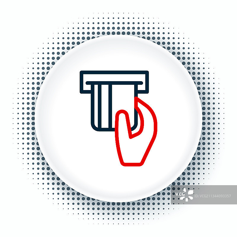 插入读卡器的信用卡线性图标图片素材