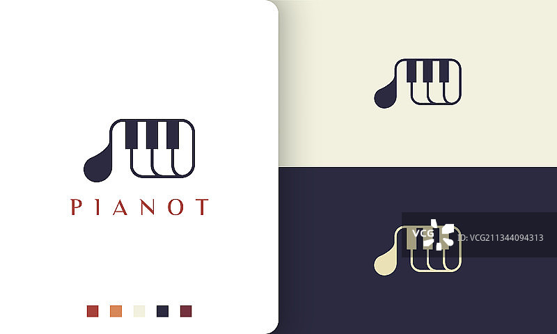 简约现代的钢琴作曲家Logo或图标图片素材