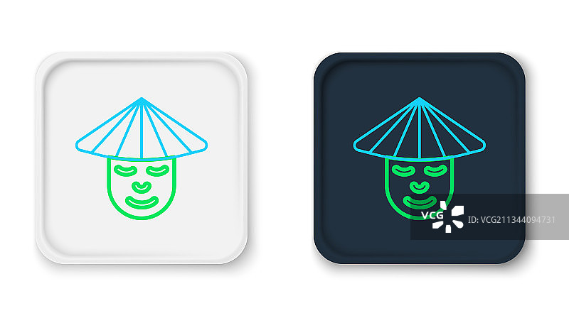 亚洲或中国圆锥草帽图标图片素材