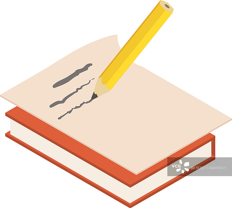 2.5D风格的写字铅笔图标图片素材