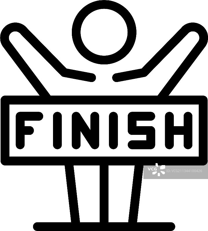 跑步冲线获胜者图标轮廓图片素材