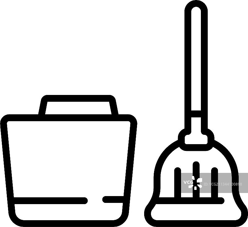 清洁拖把图标轮廓风格图片素材