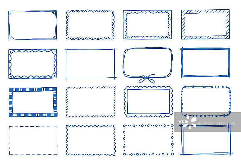 手绘矩形框架合集图片素材