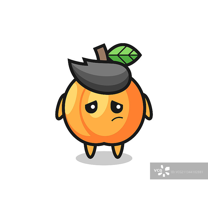 杏子卡通人物的慵懒姿势图片素材