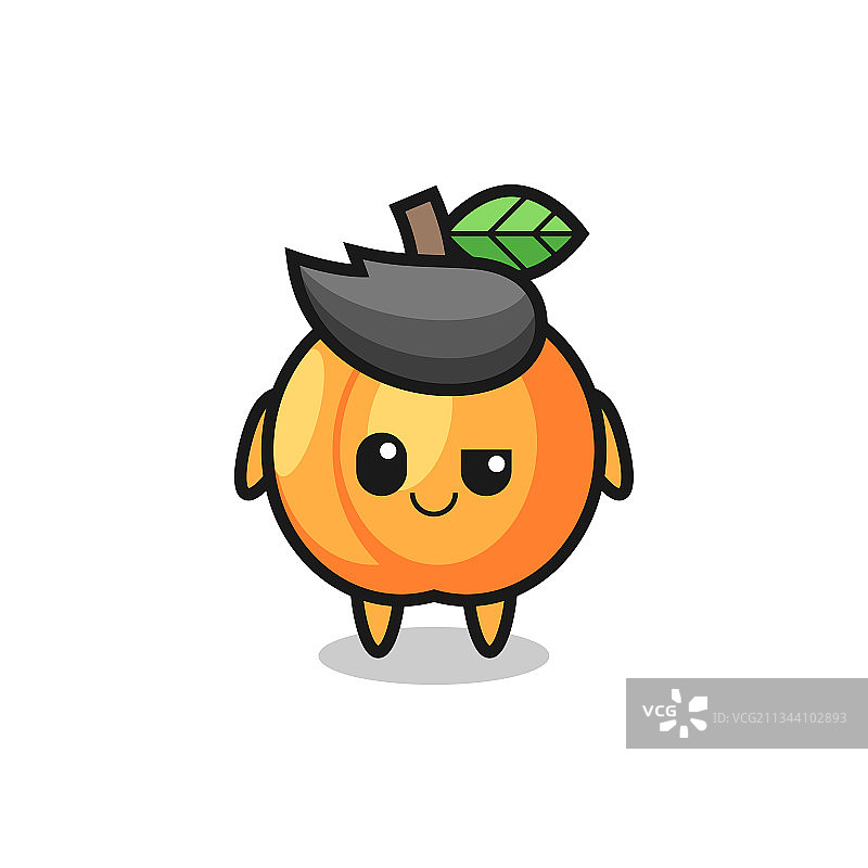 表情傲慢的杏子卡通形象图片素材