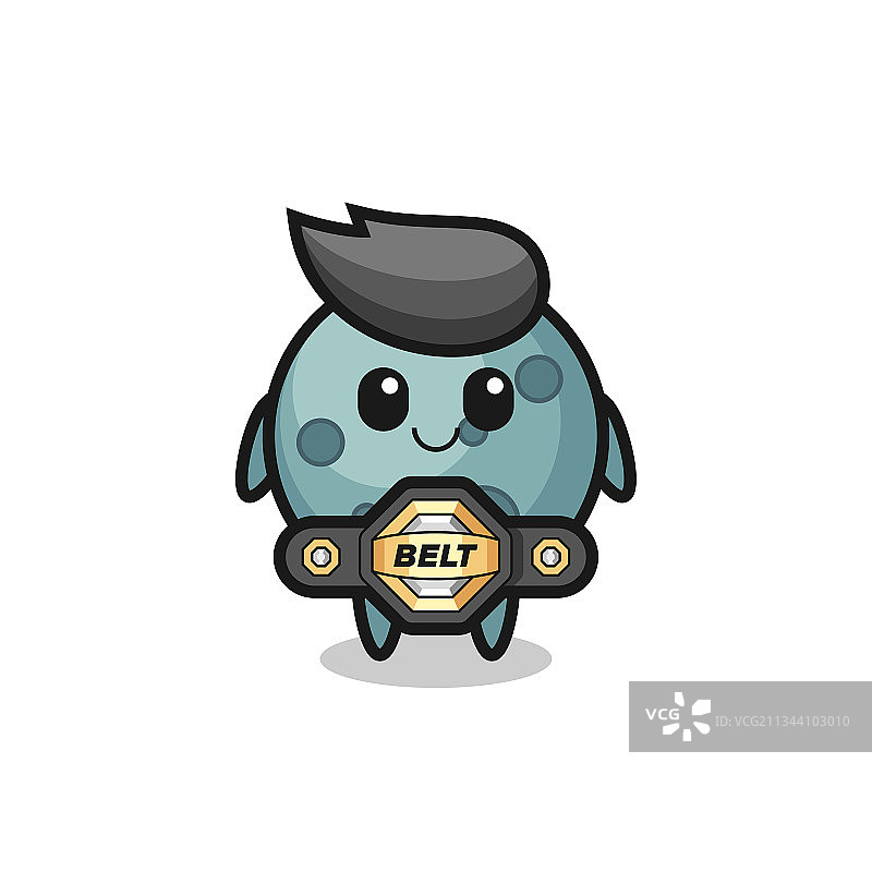带腰带的综合格斗选手小行星吉祥物图片素材