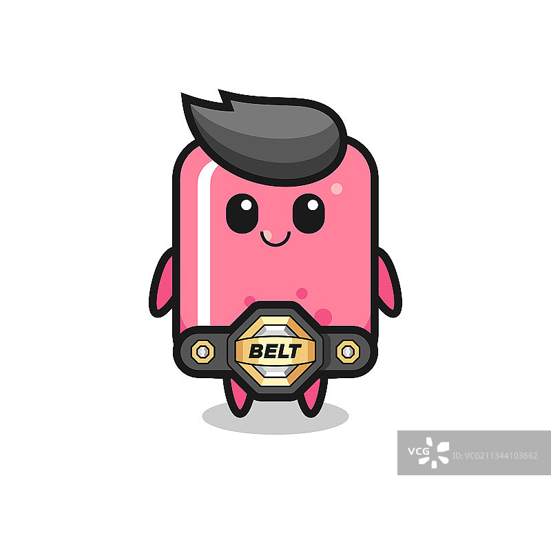 系腰带的综合格斗士泡泡糖吉祥物图片素材