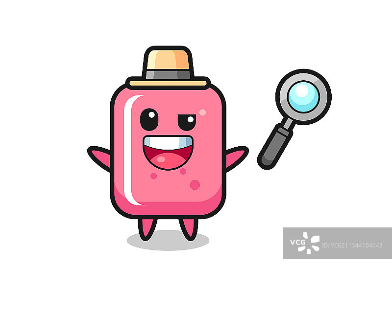 侦探泡泡糖吉祥物图片素材