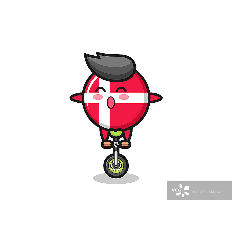 可爱的丹麦国旗徽章角色图片素材