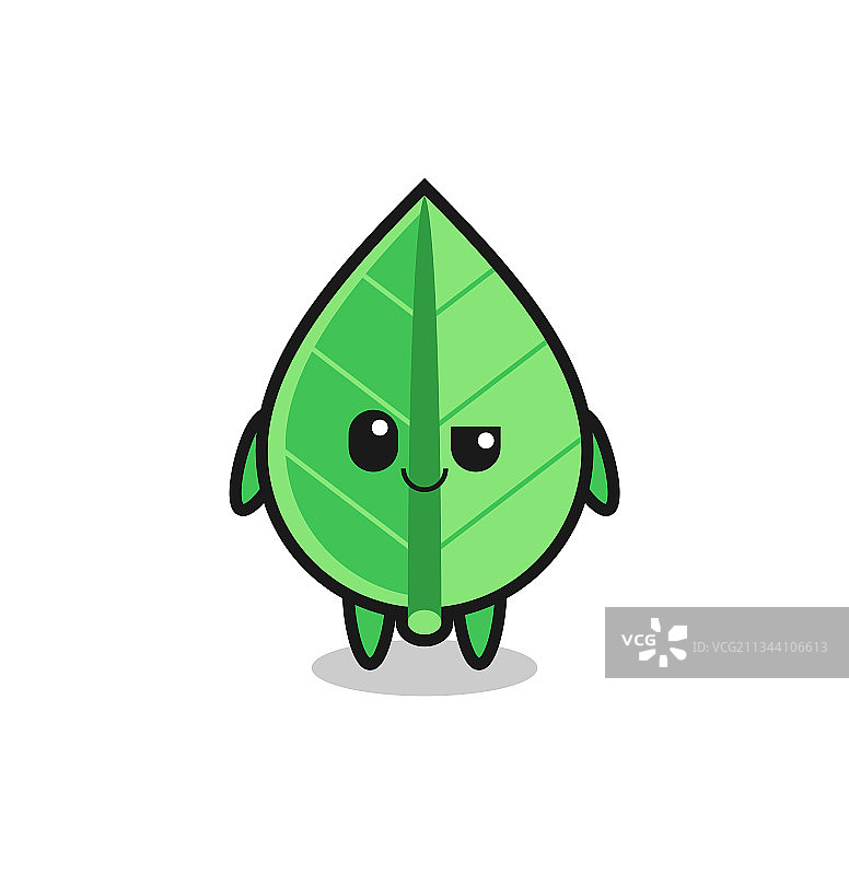 表情傲慢的卡通叶子图片素材