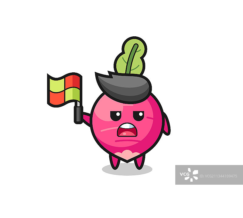 萝卜角色担任边线裁判举旗图片素材