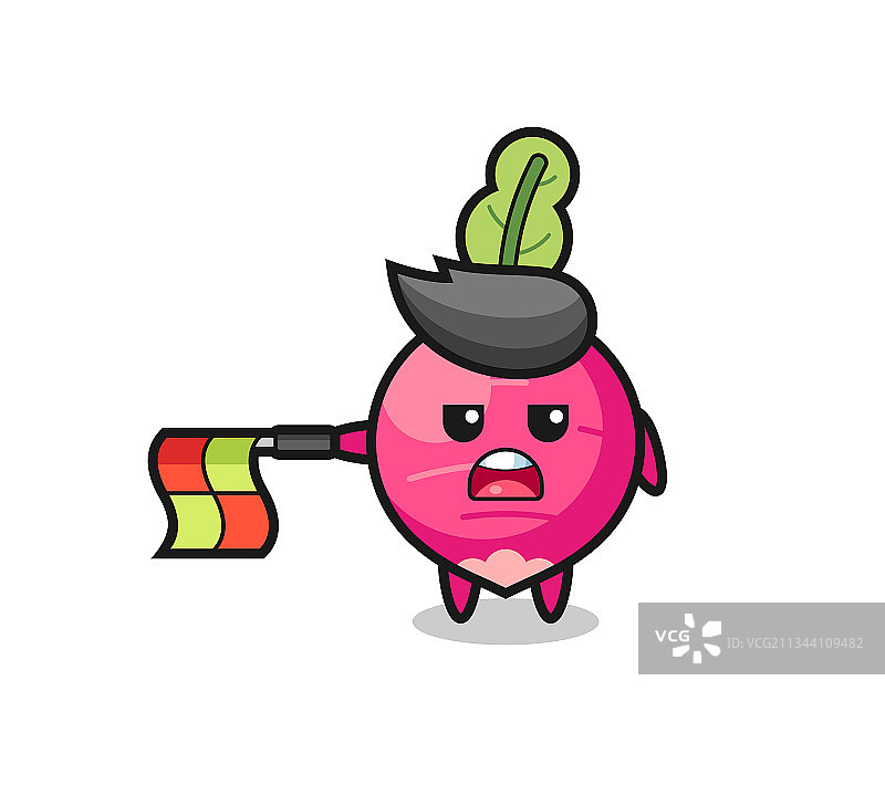 萝卜角色担任线裁判举旗图片素材