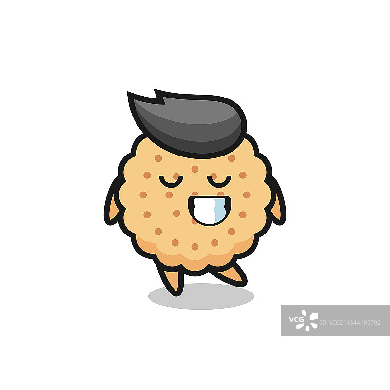 卡通圆形饼干，害羞表情图片素材