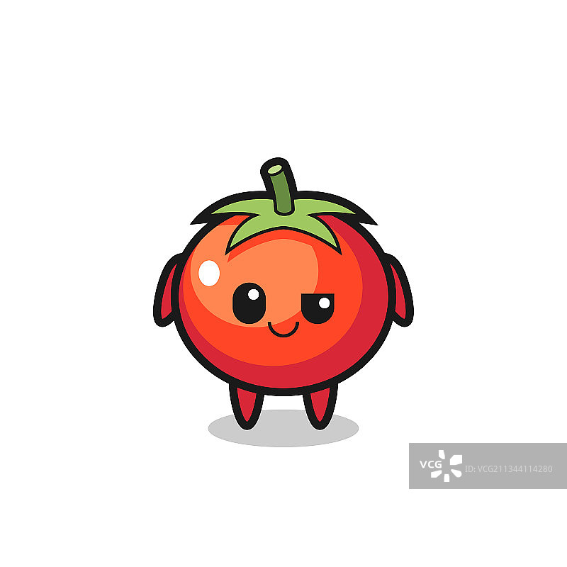 表情傲慢的卡通西红柿图片素材