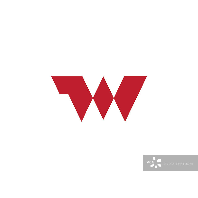 字母W简约动感几何标志图片素材