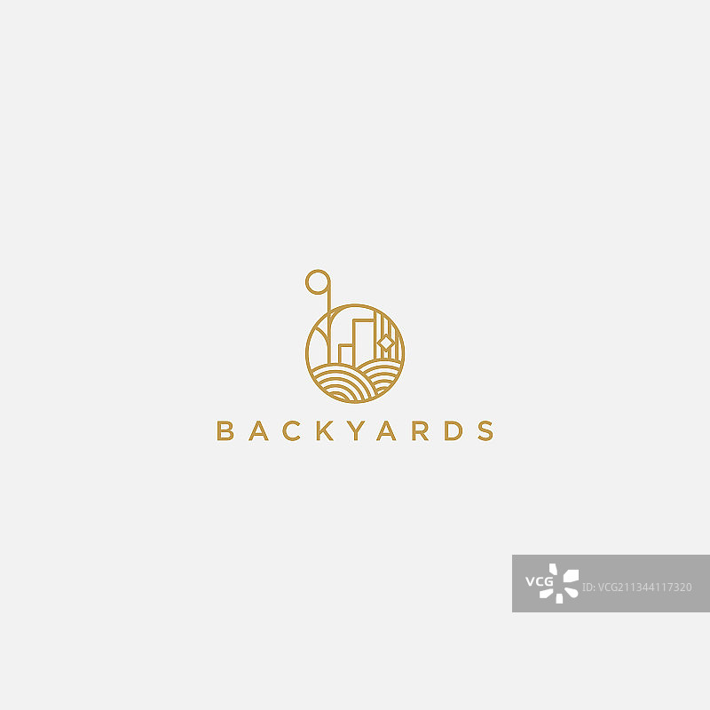 极简线条湖泊风景logo图片素材