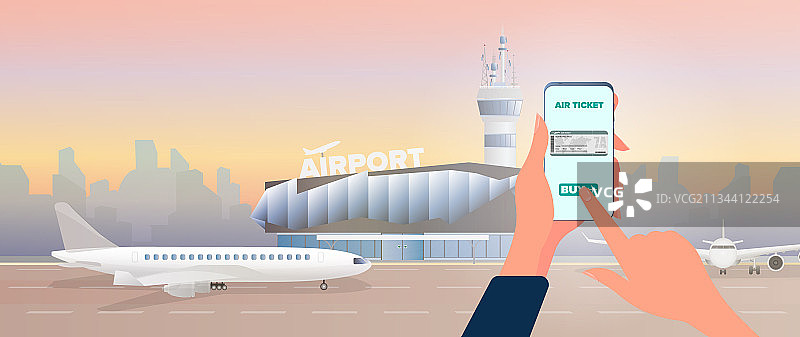 通过智能手机在线购买机票图片素材