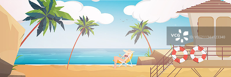 美丽的热带海滩夏日海景图片素材