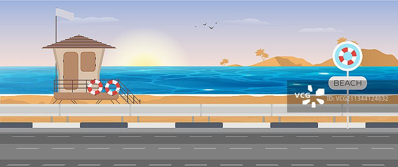 海滩救援塔旅游图片素材