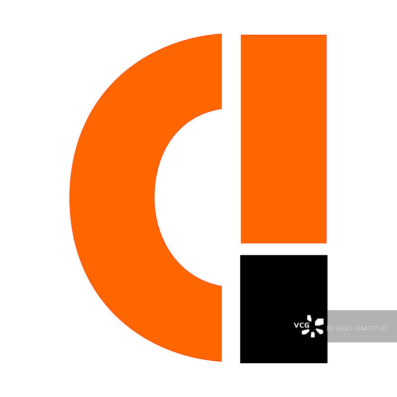 CI首字母几何公司标志和图标图片素材