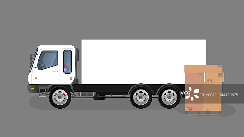 带抽屉的托盘纸箱货车图片素材