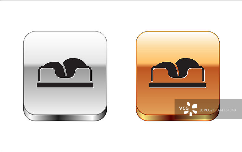 白色背景上的黑色宠物床图标图片素材