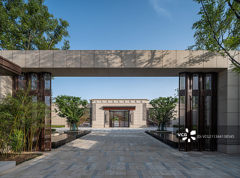 地产，豪宅，中式庭院，景观设计图片素材