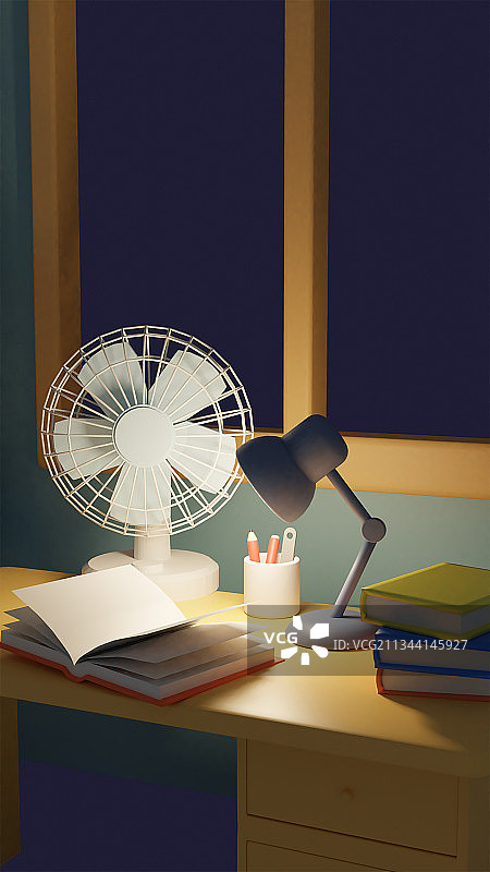 读书学习的夜晚图片素材