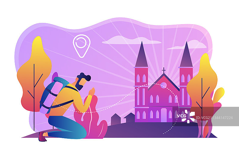 基督教朝圣概念图片素材