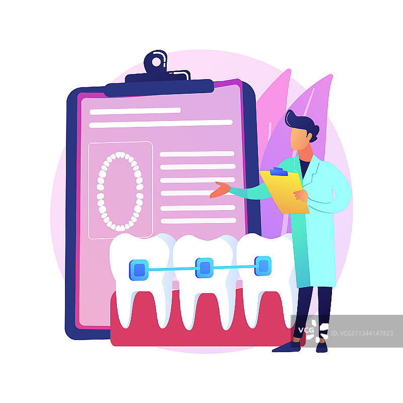 牙科牙套抽象概念图片素材