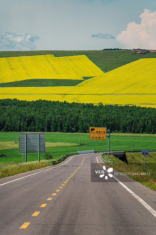 公路, 呼伦贝尔大草原, 夏天, 内蒙古图片素材