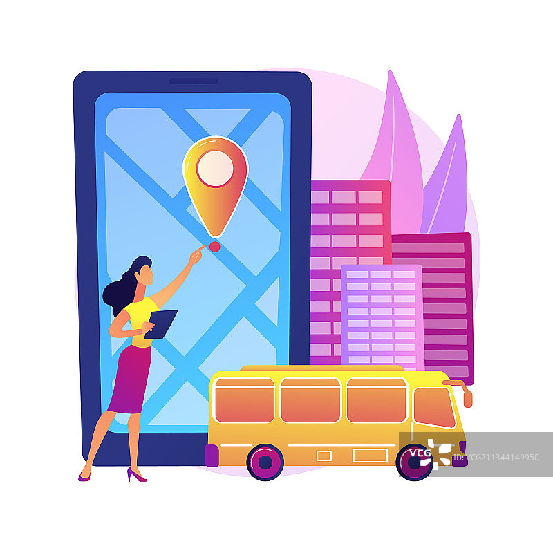 校车跟踪系统抽象概念图片素材