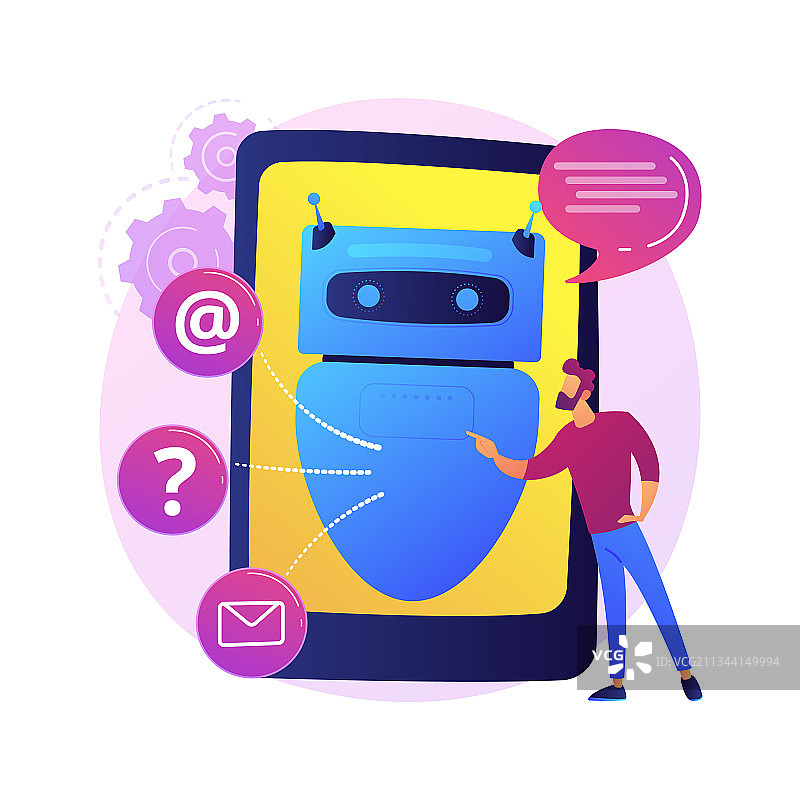 聊天机器人人工智能抽象概念图片素材