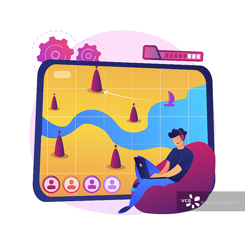 在线策略游戏抽象概念图片素材