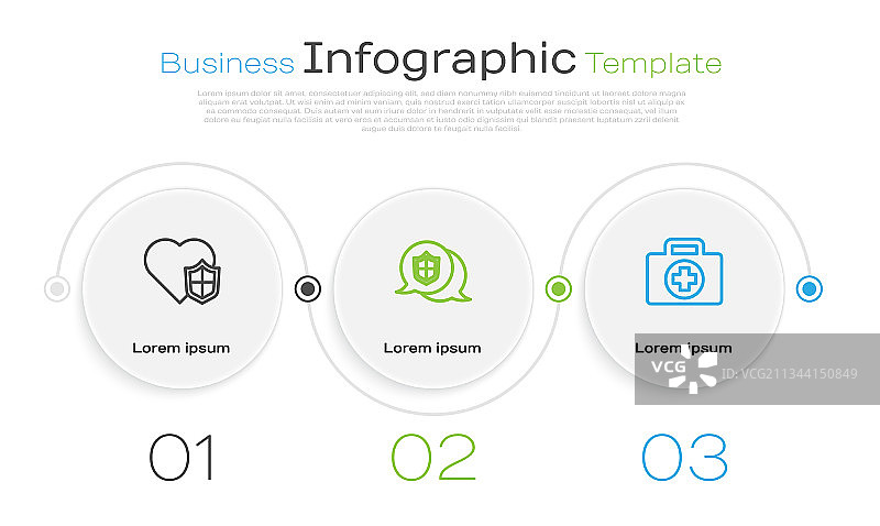 一套带盾牌位置的人寿保险线条素材图片素材