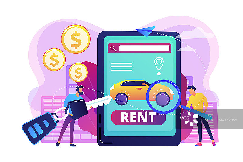 汽车租赁服务概念图片素材