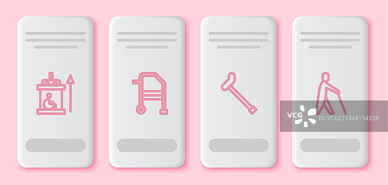 线条元素：电梯、残疾人通道图片素材