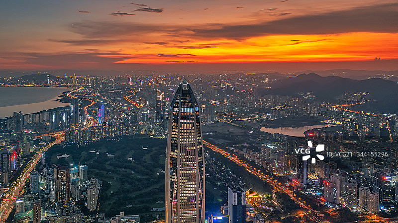 城市晚霞图片素材