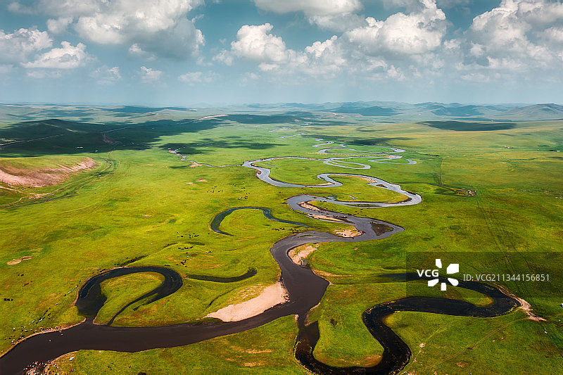 湿地草原航拍图片素材